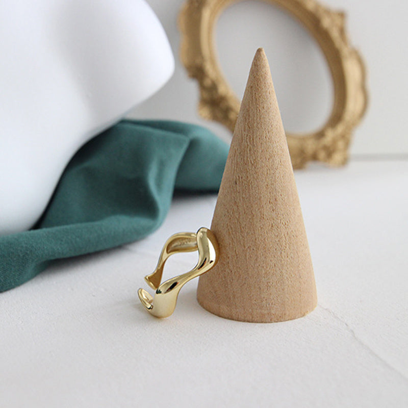 Levavenci Wavy Ring - Minimalist S925 Sterling Silver Ring - Levavenci - Jewelry - Opulent 18K Gold / Adjustable